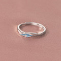wholesale S925 Sterling Silver Resin Blue Ring Ins Style Minimalist Design Elegant and Sophisticated Jewelry R01077-0-1