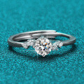 Sterling Silver Moissanite Starry Ring 1 Carat Adjustable-0-0