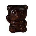 wholesale Metal material sandalwood carved bear bow tie bear rosewood green sandalwood pendant DIY bag charm phone charm wooden accessory-0-4