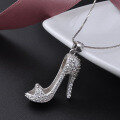 wholesale S925 Sterling Silver Light Luxury Style Niche Design High Heel Pendant Women's Collarbone Necklace with Inlaid Zirconia Stone Jewelry-0-5
