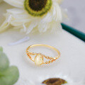 wholesale S925 Silver Plated 14K Gold African Opal Ring Jewelry Wholesale for Winter New Japanese Niche Fresh Style-0-3