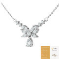 Sterling Silver Moissanite Fashion Pendant Necklace for Women-0-5