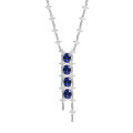 wholesale S925 Silver 6*8mm New Cultivated Sapphire Pendant High-end Jewelry Banquet Live Stream Source Necklace-0-4