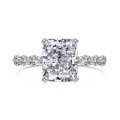 wholesale S925 Sterling Silver Ladies' Ring with Ice Flower Cut, Small and Luxurious, Fancy Heart and Square Shape, High-Carbon Diamond Wholesale-0-6