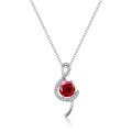wholesale S925 Sterling Silver Cross-Border New Exquisite Musical Note Cultivated Ruby Necklace for Women, with Moissanite Inlaid Collarbone Chain Live Streaming Supply-0-5
