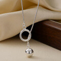 wholesale Metal material new popular spherical pendant long necklace for women, elegant niche design high-end sense luxury sweater chain wholesale-0-0