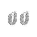 wholesale S925 Sterling Silver 1902 Korean Version Ins Small and Minimalist Design Geometric Circle Woven Texture Ear Clips for Women-0-5