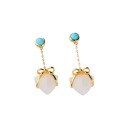 wholesale Plated Gold Small Niche Fashionable Designer Elegant Jade Earrings for Women with Certificate, Inlaid with Heart-Shaped Hetian Jade Ear Drops-0-4