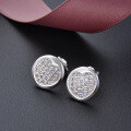 wholesale S925 Silver Fashion Heart-shaped Diamond-inlaid Accessories, Korean Style Zircon Earrings, Small Fresh Circular Tassel Ear Studs for Women-0-2