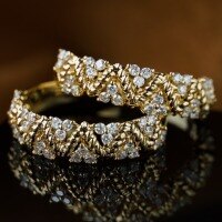 wholesale S925 sterling silver ring for women, vintage palace style, unique zircon, golden color, elegant and versatile-BZ0449-Gold>US Size 8