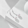 wholesale S925 Sterling Silver Light Luxury Niche Style Bead Pearl Earrings for Women, Minimalist and Fashionable Pearl Ear Accessories Factory Wholesale-0-2