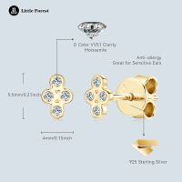 Sterling Silver 5mm Round Moissanite Swirl Stud Earrings for Women-Starburst Earrings [K Gold]  925 Silver
