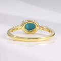 wholesale S925 Silver Gold-Plated Vintage-Inspired Synthetic Turquoise Gemstone Ring for Women, Trendy in 2024-0-3
