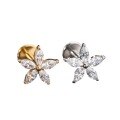 wholesale 925 Sterling Silver Piercing Helix Ear Stud With Zirconia And Flower Design, 18g Flat Back Threaded Earring-0-0
