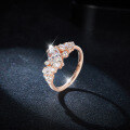 wholesale 18k rose gold plated silver asymmetrical 1-carat moissanite ring, a cross-border hot seller in European and American fashion-0-3