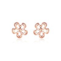 wholesale 18K Gold Small Daisy Ear Studs Rose Gold High-End Sensibility Colored Gold Earrings Niche 14K Yellow Gold Women's Earrings Gift-Gold 9K