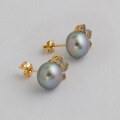 wholesale 14k Gold Plated S925 Silver French Retro Light Luxury Style Pearl Earrings-0-3