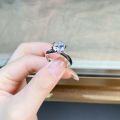 wholesale 925 Sterling Silver Women's Classic Six-Prong Moissanite Ring D Color VVS1 1 Carat 2 Carat 3 Carat Moissanite Ring-0-8