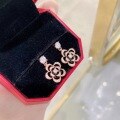 wholesale S925 Sterling Silver Three-Layer Rose Flower Ear Studs, Korean New Style, Personalized Luxury, Minimalist and Exquisite Women's Earrings-0-1