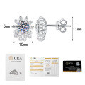 S925 Sterling Silver Moissanite Mini Pearl Flower Earrings Wholesale-0-5