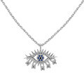 wholesale S925 Sterling Silver Evil Eye Ring Necklace Earrings Set for Women, Premium Blue Eye Zircon Design-0-4