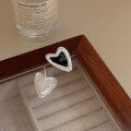 wholesale S925 silver French chic black dripping glaze heart-shaped earrings, women's Korean stall new stock earrings-0-2