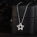 wholesale S925 Sterling Silver Minimalist and Versatile Diamond-Encrusted Five-Pointed Star Necklace Y01729-0-0