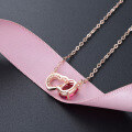 wholesale S925 silver Korean fashion minimalist love heart necklace women Taobao same style zircon inlaid creative heart-shaped collarbone chain wholesale-0-2