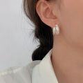 wholesale S925 Sterling Silver Heavy Workmanship Line Wrapped Stud Earrings for Women, Korean Spring and Summer High-End Sense Elegant Earrings-0-0