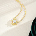 14K Gold Plated 925 Silver Moissanite Pendant Necklace for Women-0-0