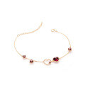 wholesale [] 925 Silver Gold Plated Dunli Jewelry Winter New Red Pomegranate Love Heart Bracelet Birthday Gift-0-4