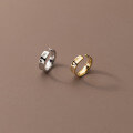 wholesale S925 Sterling Silver Double-layer Light Bead Clip-on Earrings Korean Style Textured Surface Minimalist Ear Accessories M00206-0-3