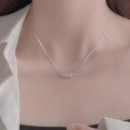 wholesale Metal material, cross-border viral angel wing micro-set zircon necklace for women, high-end feel, niche design, luxury collarbone necklace-0-3