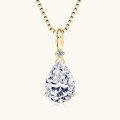 wholesale High-quality 925 silver D-color pear-shaped moissanite pendant with a niche design, luxurious teardrop-shaped necklace for the collarbone-0-0