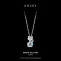 925 Sterling Silver 2-Carat Moissanite Fox Pendant Necklace, Minimalist and Chic-0-4