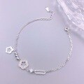 wholesale S925 Sterling Silver Crushed Silver Hollow Openwork Diamond-Inlaid Five-Leaf Flower Bracelet Fashion Minimalist Niche Geometric Design Jewelry-0-0