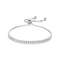 wholesale S925 Sterling Silver Korean Japanese Style Women's Fashion Simple Full Diamond Ultra Sparkly Adjustable Bracelet Wholesale from Manufacturer-0-5
