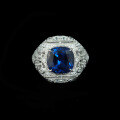 wholesale 925 Silver Gold Plated High Carbon Diamond Synthetic Sapphire Edwardian Antique Cushion Cut Ring-0-4