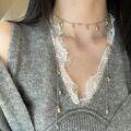wholesale S925 Sterling Silver Heartfelt Lily of the Valley Extra-Long Chain Versatile Necklace, Heavy Duty Fashion High-End Chest Chain Sweater Necklace-0-2
