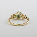 wholesale S925 Sterling Silver Gold Plated Dunli New Aquamarine Star Ring Vintage Design Jewelry Factory Wholesale-0-2
