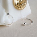 wholesale S925 Sterling Silver EA059 Korean-style Minimalist Geometric Small Bead Thin Hook Earrings for Women-0-1