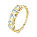 Sterling Silver Gold-Tone Non-Fading Ring, Fashion Cross-Border Live Sale, Fancy Moissanite-0-3