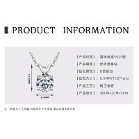 S925 Silver Classic Six-Claw D Color Moissanite 1 Carat Necklace-[Four-Prong] White Gold  D-Color Moissanite - 1CT