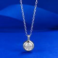 wholesale S925 Sterling Silver 1 Carat Pendant Classic Simple Elegant Necklace for Women-0-0
