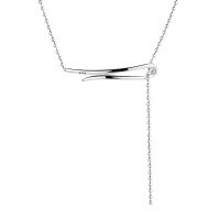 wholesale S925 Sterling Silver Geometric 3D Line Y-Pendant Necklace, Creative and Unique Fashion Internet-Famous Style Women's Sweater Chain-331L/approximately 14.2g 925 silver