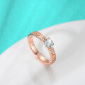 wholesale S925 Sterling Silver Rose Gold Plated 05 Carat Moissanite Ring, Fashion Versatile High-end Jewelry Wholesale-0-1