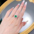 wholesale S925 silver ring, jewelry live stream new style 7*7 emerald simulated diamond ring, hot-selling for foreign trade-0-3