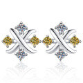 wholesale S925 sterling silver cross-border wholesale small windmill moissanite earrings, high-end women's jewelry ear studs-0-12