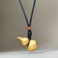 wholesale Ancient method sand gold metal material, celebrity same gourd pendant black rope unisex, live streaming gift, wholesale-0-0
