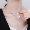 wholesale S925 Sterling Silver Korean Style Street Fashion Trendy Letter CD Pendant Layered Unisex Necklace-0-2